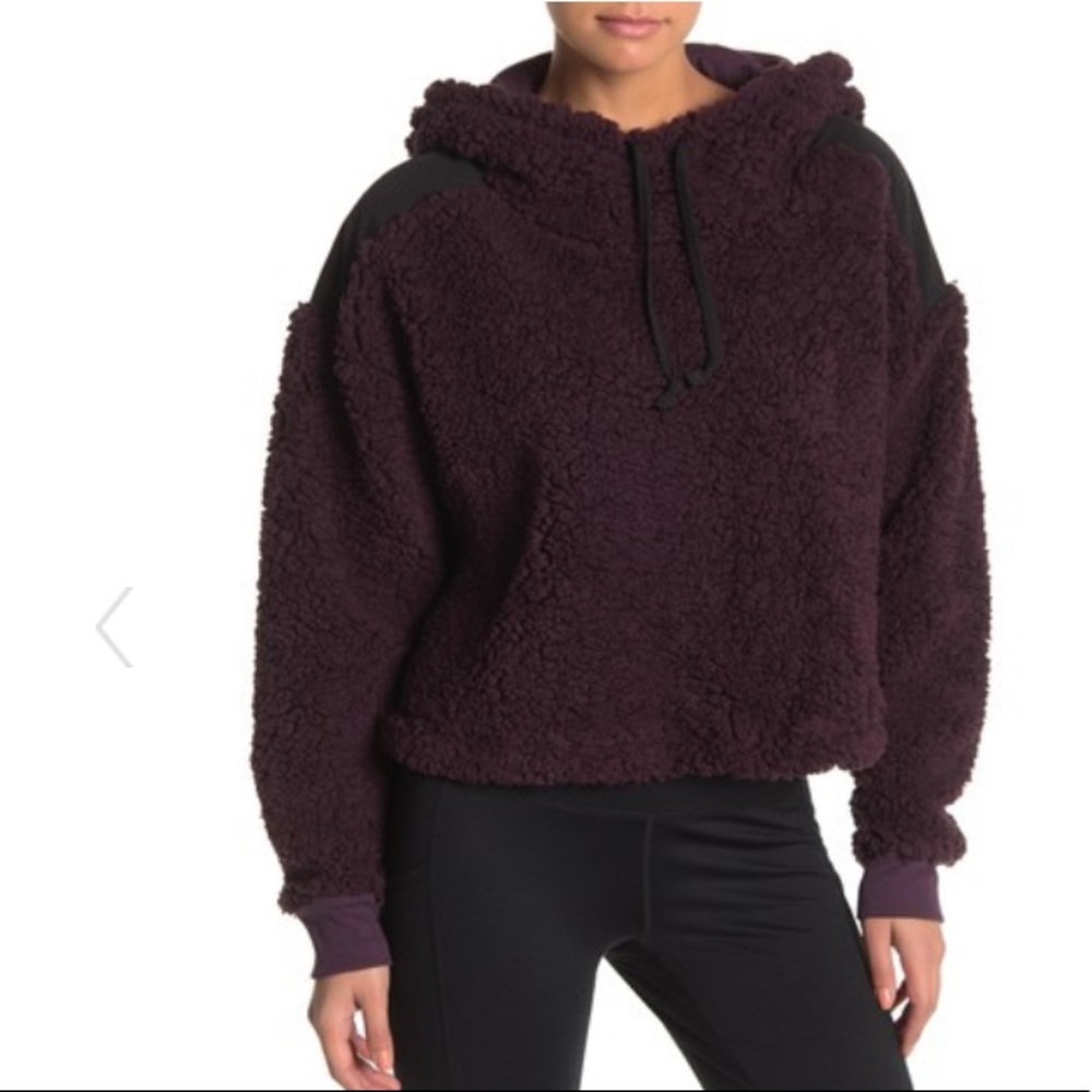 Z By Zella Sheila Purple Fleece Hooded Pullover Size Medium
